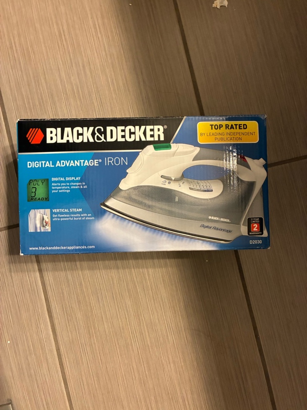 Black & Decker White and Silver Digital Steam Iron